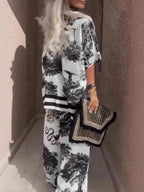 Samantha V-neck Top and Wide-leg Pants Set