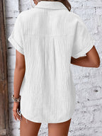 Emery | Textured Button-Up Summer Blouse