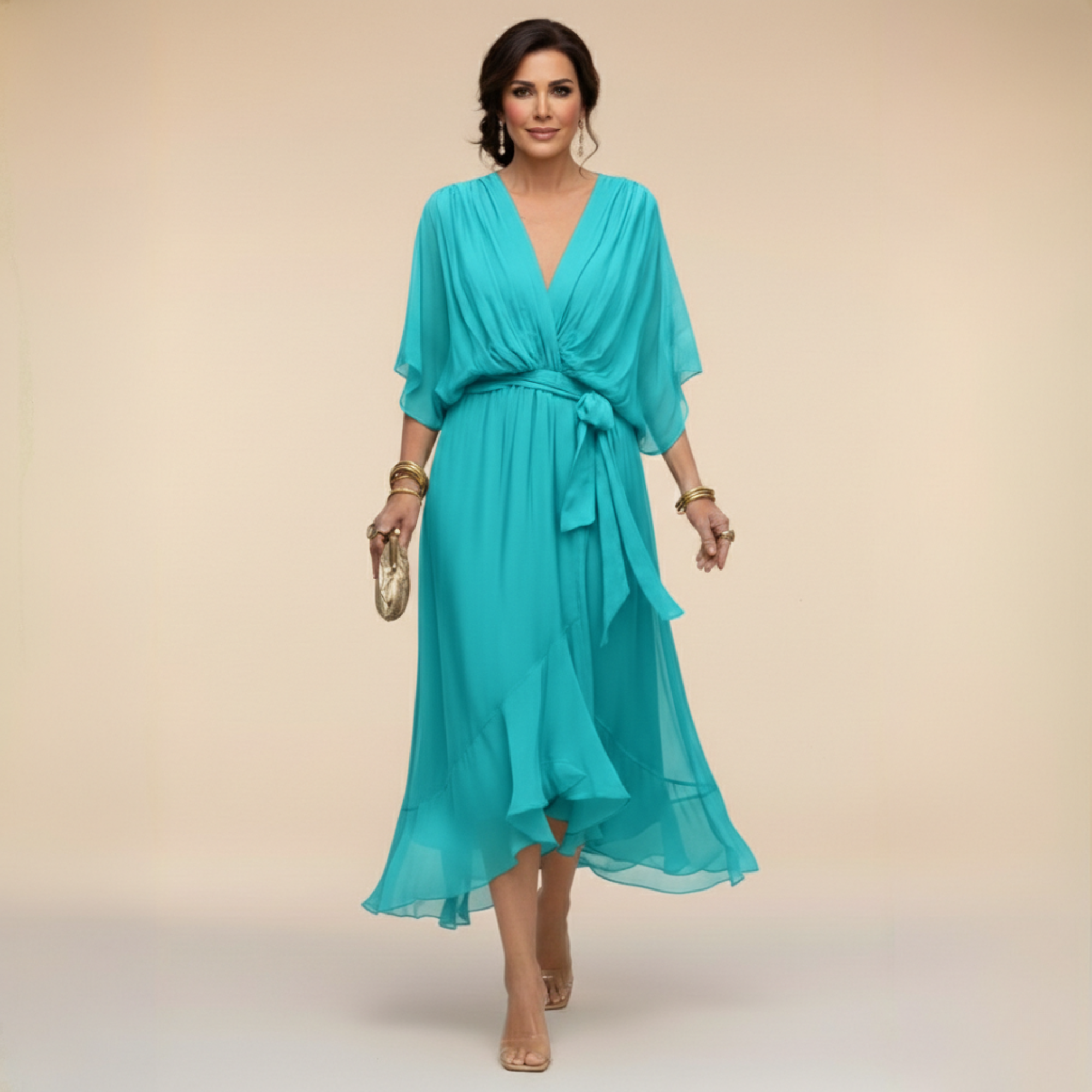 Marta™ | Sandra Chiffon V-Neck Dress