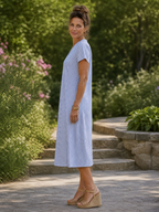 Matilda | Floral Collared Short Sleeve Midi Dress