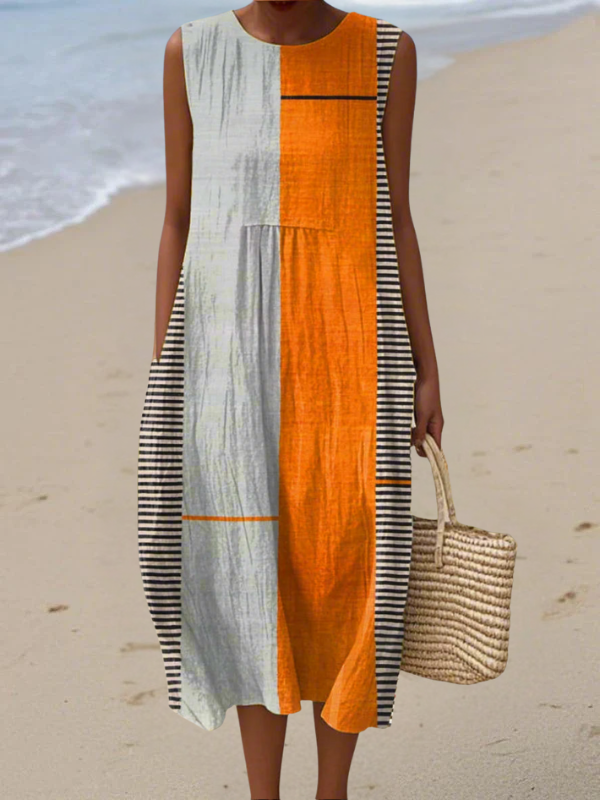 May Color Block Midi Dress