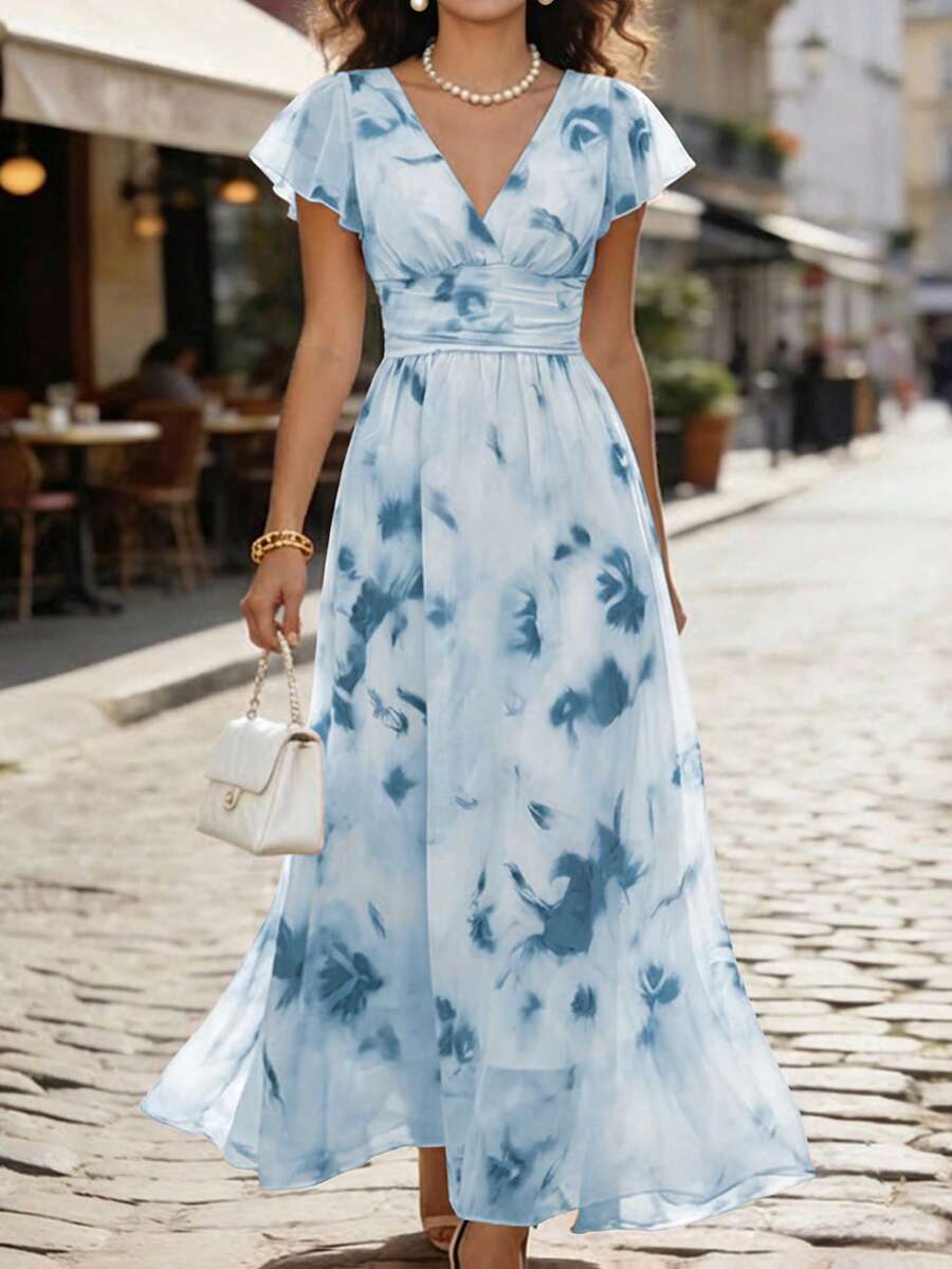 Winifred | Floral V-Neck Midi Dress
