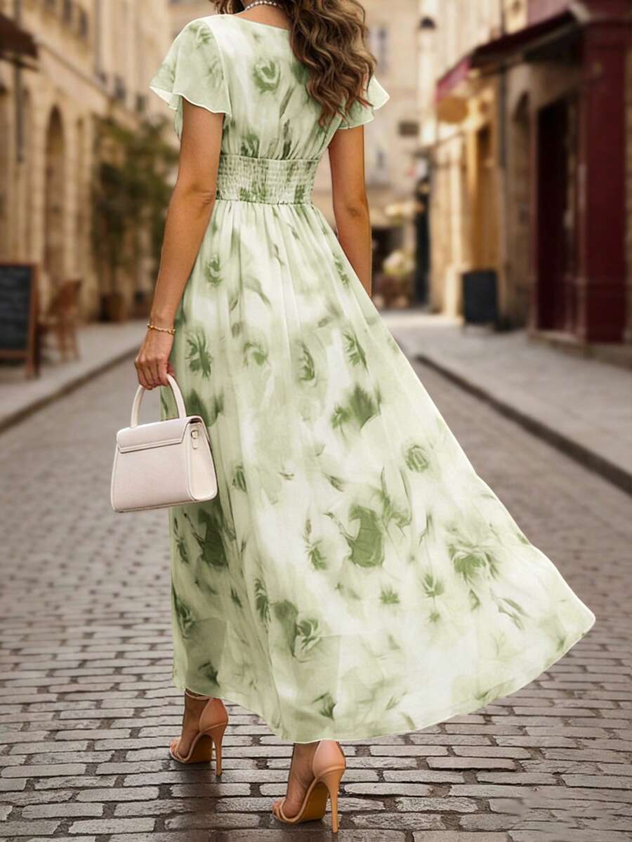 Winifred | Floral V-Neck Midi Dress