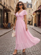 Winifred | Floral V-Neck Midi Dress
