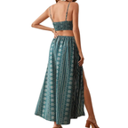 ZARA™ – Boho Print Backless Slit Dress