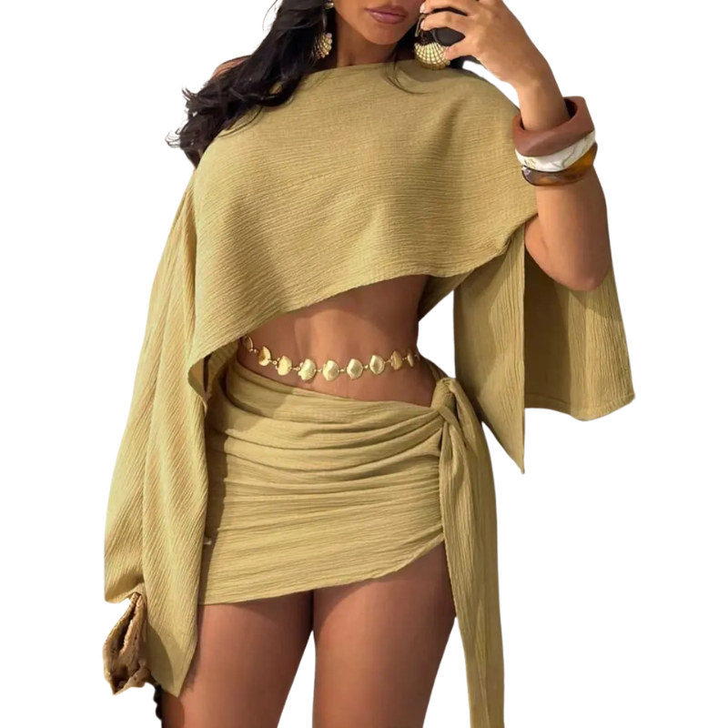 GREATHEL™ – Sophisticated Holiday Top and Fitted Skirt Set
