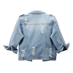 FRANKIE™ – Distressed Cropped Washed Denim Jacket