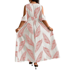 WAVENA™ – Boho Print Cold Shoulder Dress