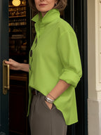 Rosalind | Statement Button Stand Collar Blouse