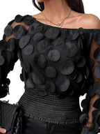 GWYN™ – Sheer Bishop Sleeve Blouse with Soft Shirred Detail
