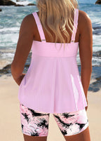 Edith | Cross-Body Tankini with Floral Shorts