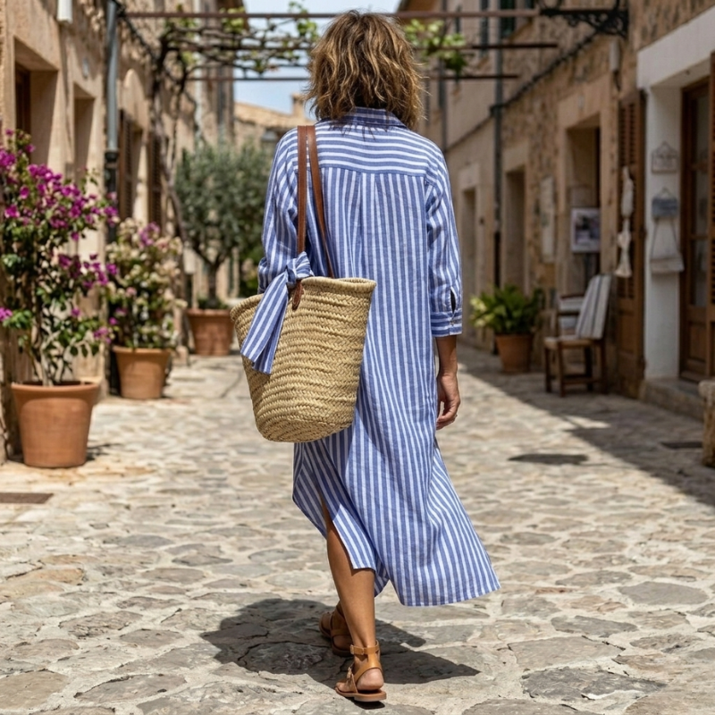 Vivienne | Elegant Striped Summer Dress