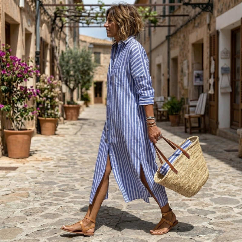 Vivienne | Elegant Striped Summer Dress