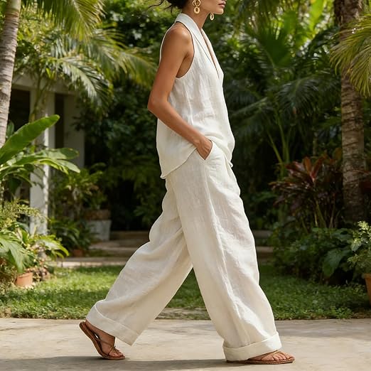 Ainhoa | Linen-Texture Two-Piece Set