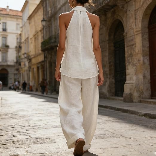 Ainhoa | Linen-Texture Two-Piece Set