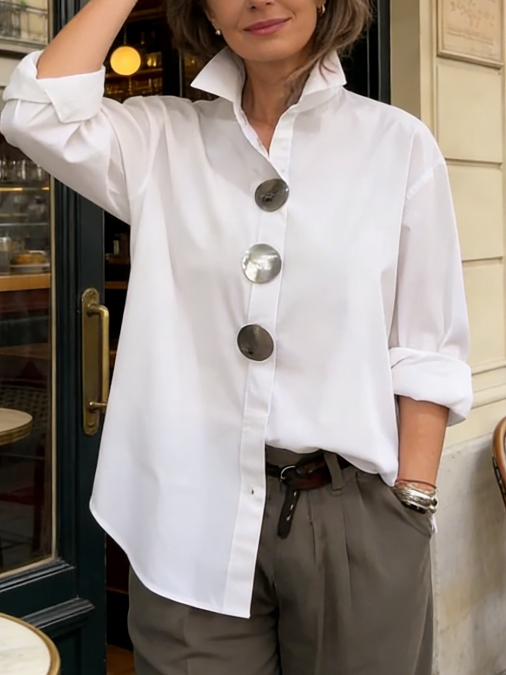 Honor | Statement Button Stand Collar Blouse