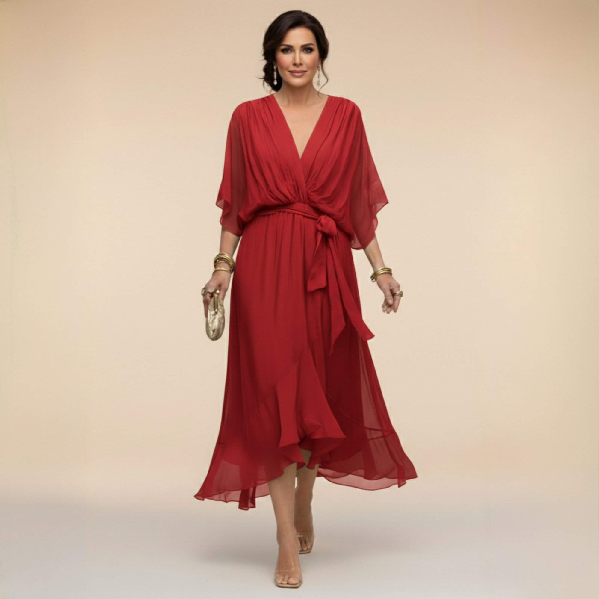 Tabitha | Flowing V-Neck Silhouette Dress