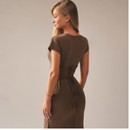 MIRIAM™ – Elegant Wrap Ruched Bodycon Formal Dress