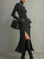 Elena High-Neck Zipper Pocket Set