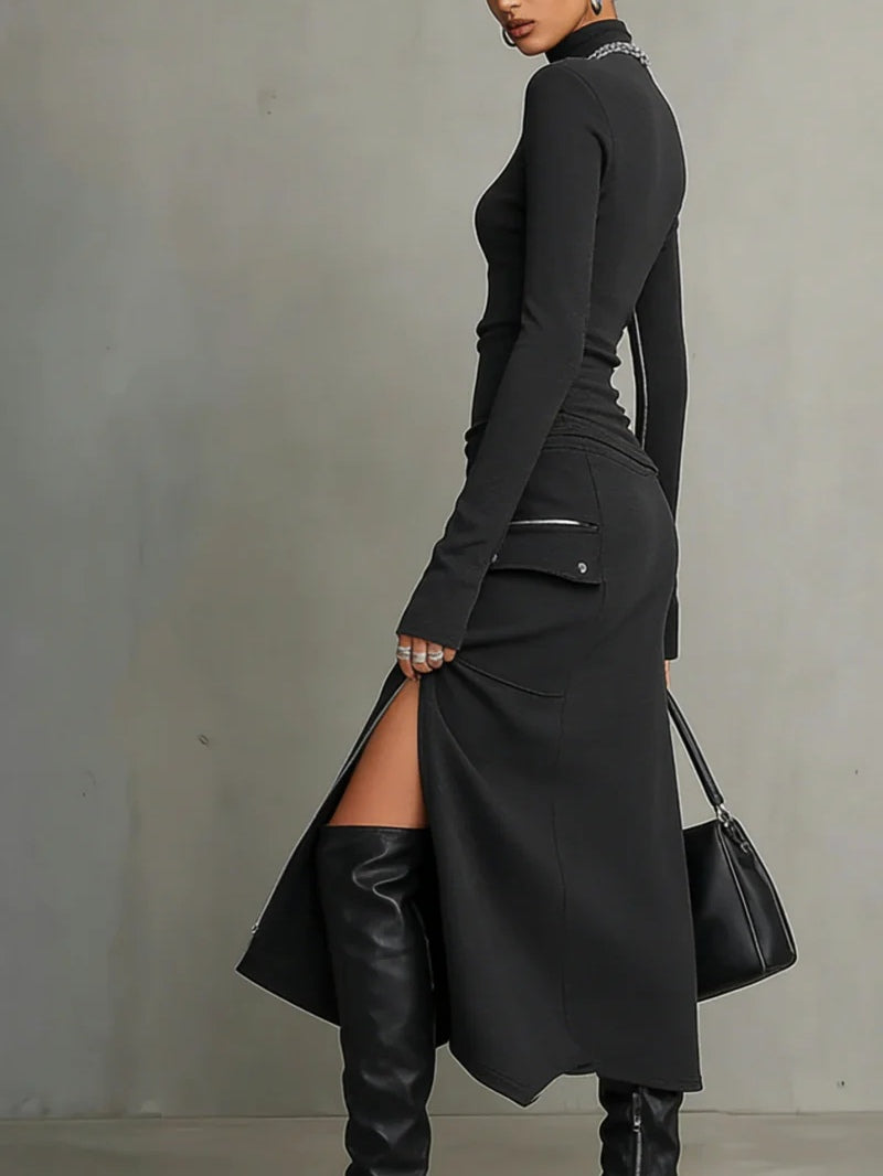 Elena High-Neck Zipper Pocket Set