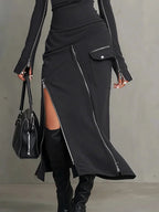 Elena High-Neck Zipper Pocket Set