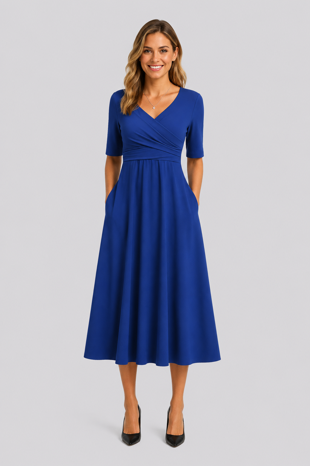 Monique | Short Sleeve Crossed Dress