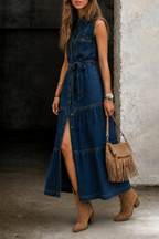 Madison | Button-Front Denim Dress