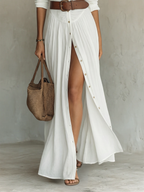 Phoebe | Long Maxi Dress with Notched Collar and Long Sleeves for Women