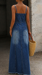 Savannah | Vintage Denim Maxi Dress