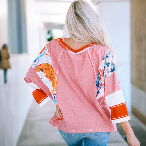 BAILEY™ – Lightweight Patchwork Batwing Top