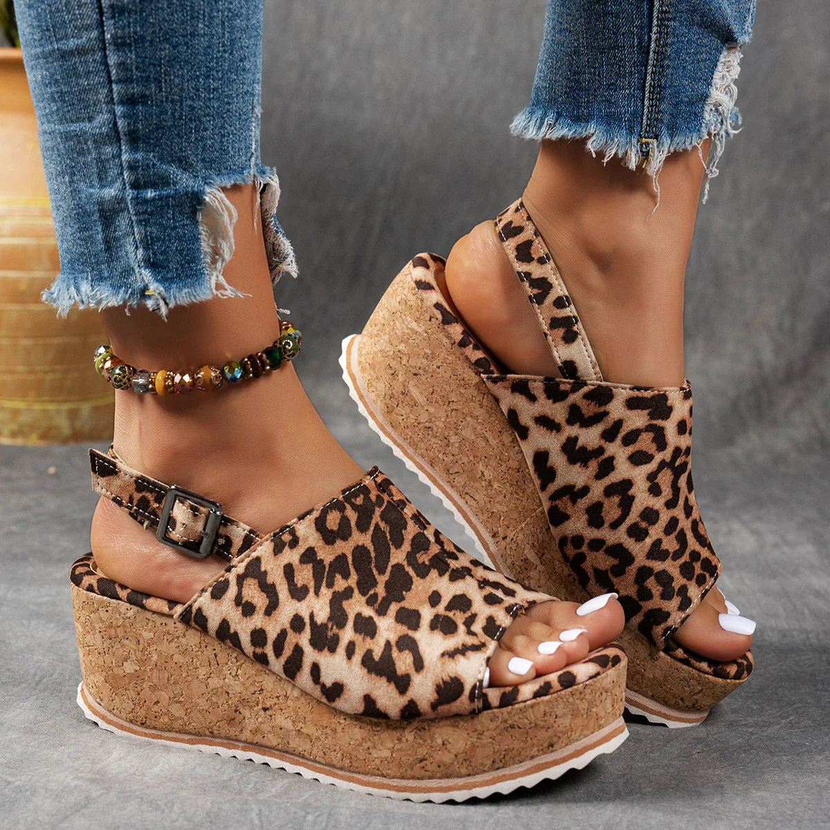 Sadie | Cork Wedge Sandals