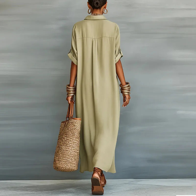 Anastasia™ | Long Button-Up Shirt Dress