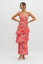 LISA | Floral Flounce Maxi Dress