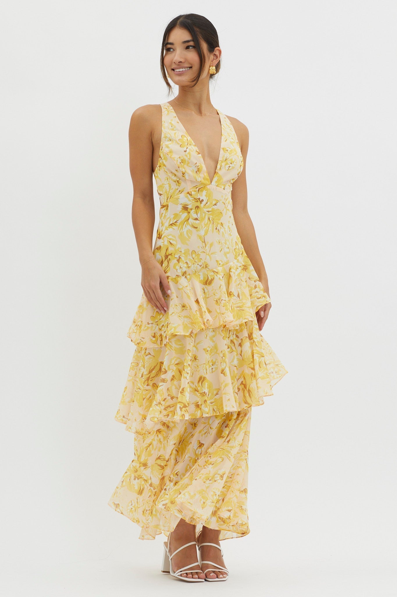 LISA | Floral Flounce Maxi Dress