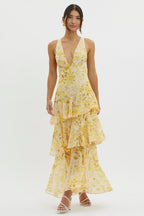 LISA | Floral Flounce Maxi Dress