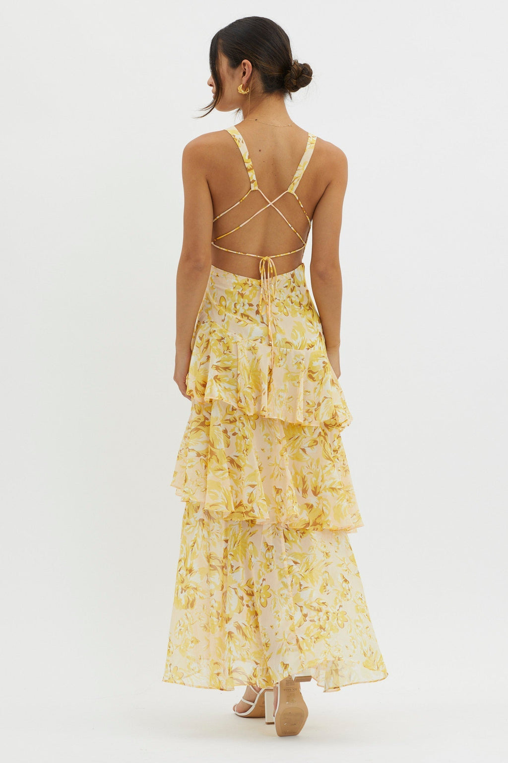 LISA | Floral Flounce Maxi Dress
