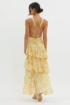 LISA | Floral Flounce Maxi Dress