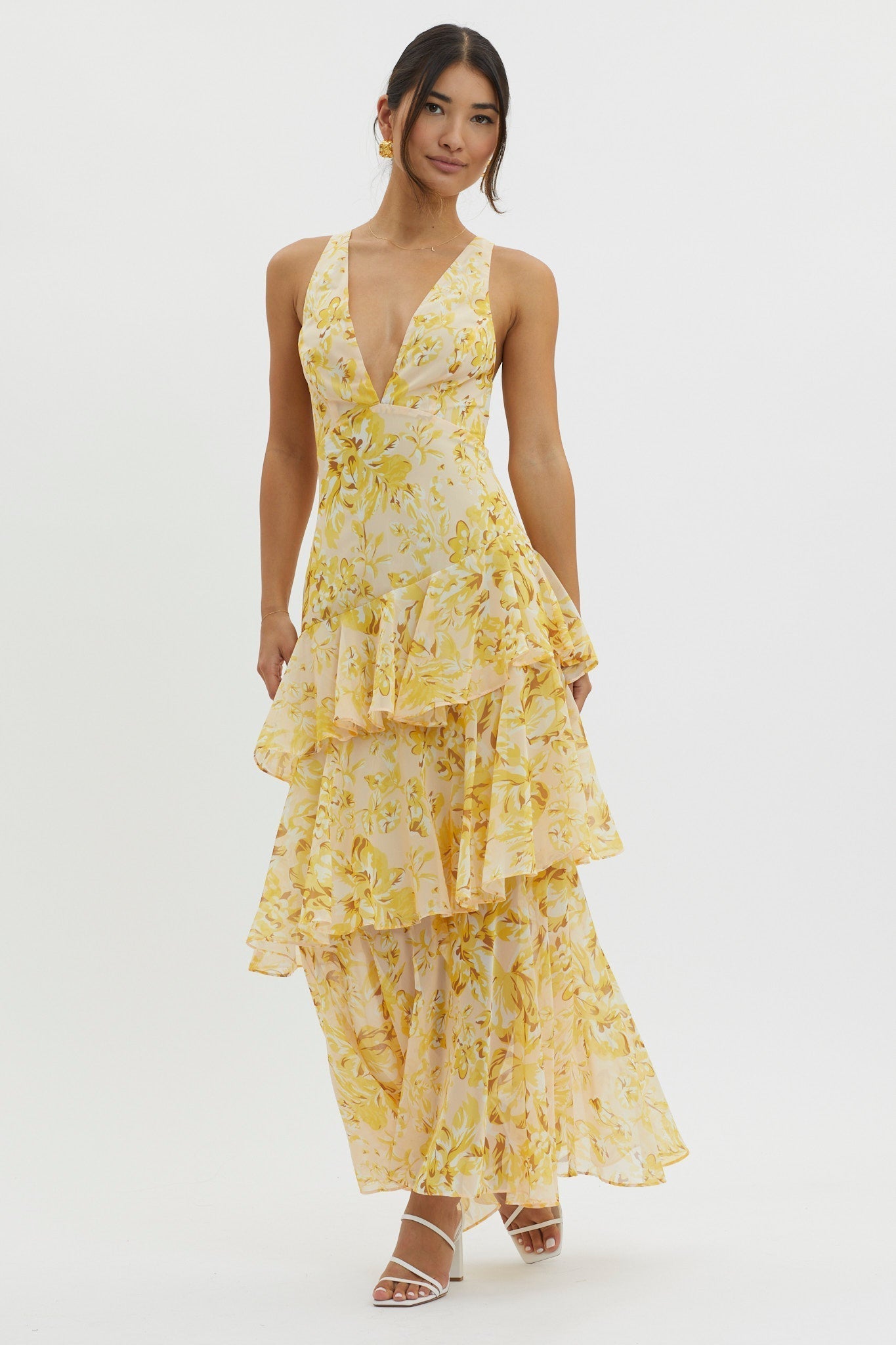 LISA | Floral Flounce Maxi Dress