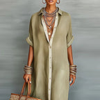 Anastasia™ | Long Button-Up Shirt Dress