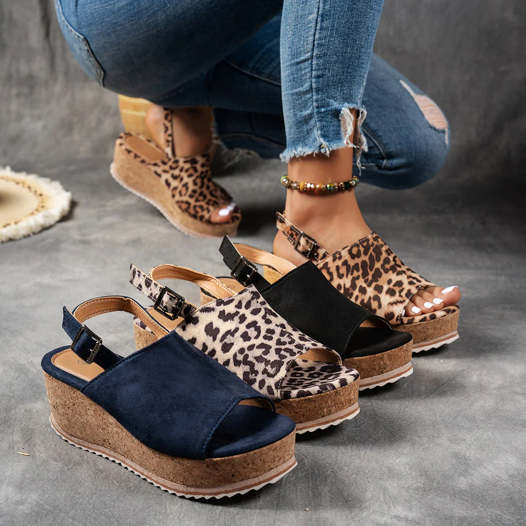 Sadie | Cork Wedge Sandals
