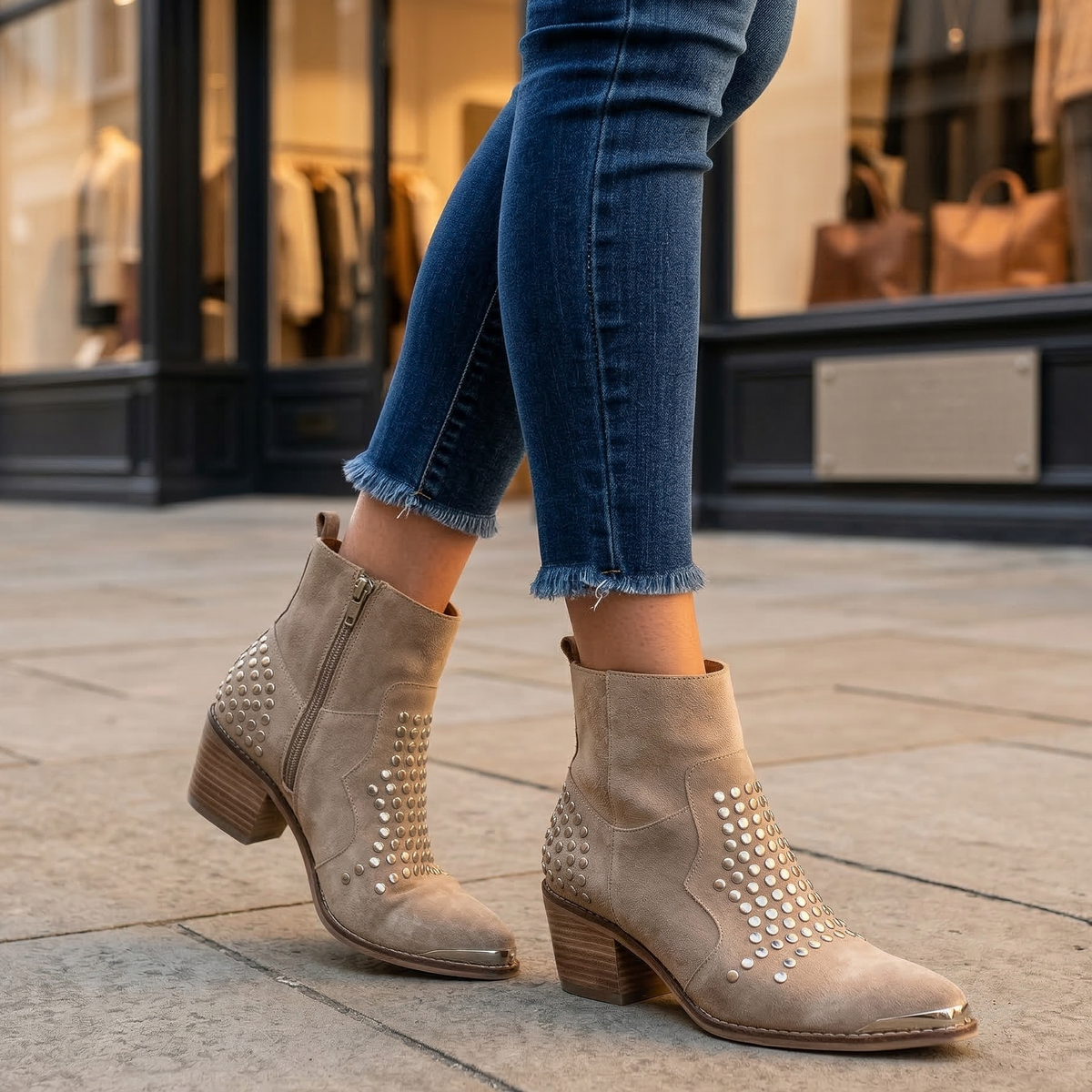 Coralie | Ankle Boots with Studs
