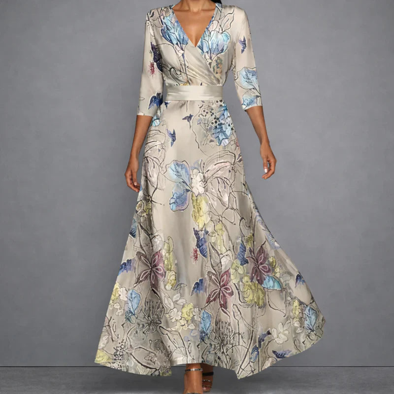 CALLA | Sculpting Floral Maxi Dress for Elegant Confidence