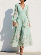 Delia – Floral Midi Dress with Flowing Silhouette