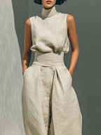Sienna Sleeveless Top and Wide-leg Pants Set