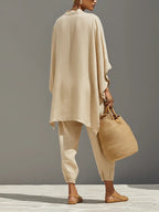 Kiera Asymmetrical Hem Top and Jogger Pants Suit