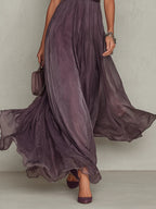 Flavia | Elegant Purple Chiffon Keyhole Maxi Dress