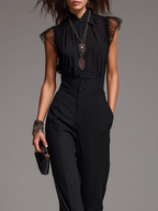 Celeste Chiffon Blouse and Wide-Leg Pants Set