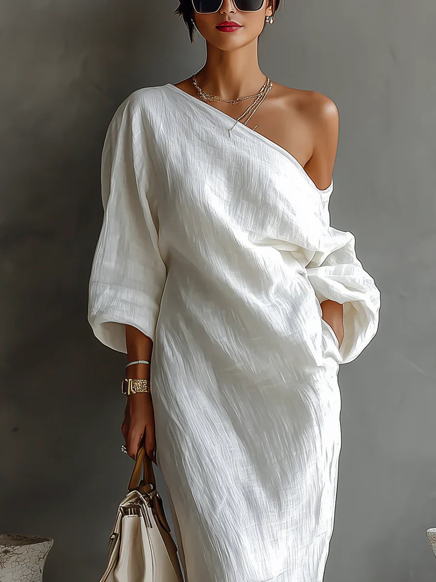 Melisa | Asymmetric Elegant Flowing Maxi Dress