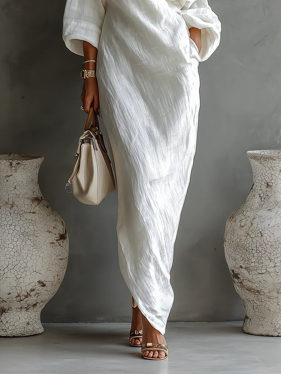 Melisa | Asymmetric Elegant Flowing Maxi Dress