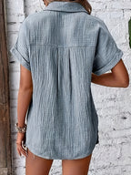 Emery | Textured Button-Up Summer Blouse